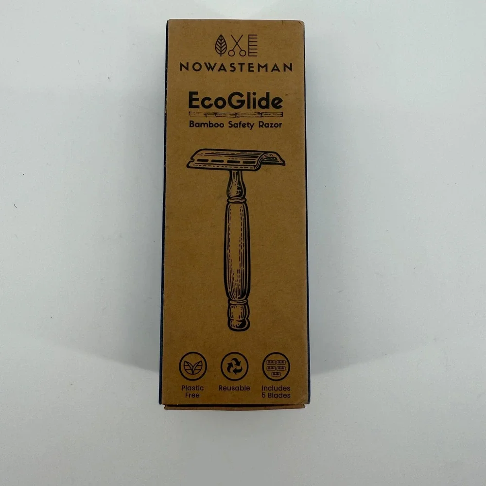 NOWASTEMAN EcoGlide Bamboo Safety‎ Razor Reusable Eco Friendly Shaving Set